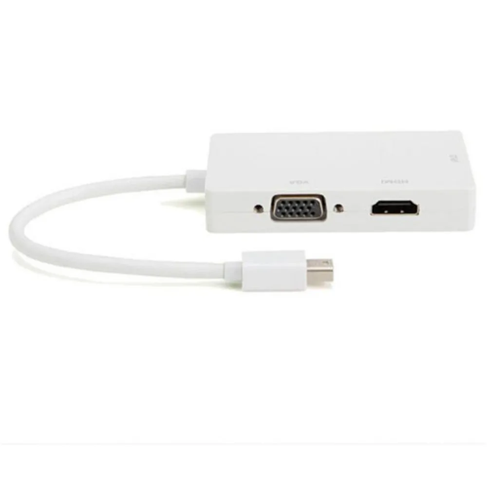 Надежный наушников 3 в 1 Thunderbolt Mini Дисплей Порты и разъёмы DP к HDMI VGA DVI Кабель-адаптер для MacBook