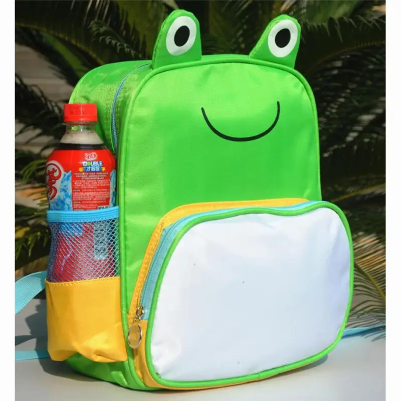 

blank school bag for sublimation cute frog schoolbag for kids girls boys DIY personalized child gifts wholesales