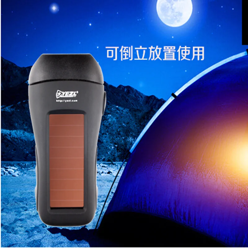 Multi-function powerful 3 LED flashlight solar Hand power generation lanternas led with USB line for camping supplies