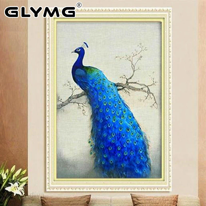 GLymg 5D DIY Алмазная вышивка крестиком Павлин вертикальная версия животные горный