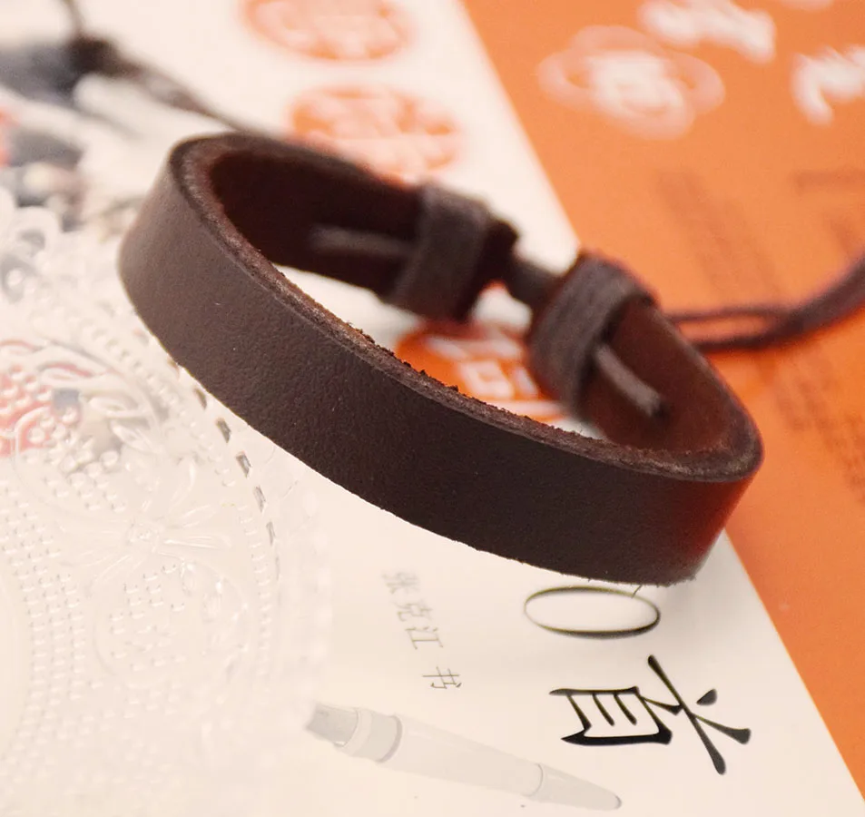 

Vintage Retro Handmade Adjustable Leather Bracelet For Women Men Unisex Jewelry drop shipping