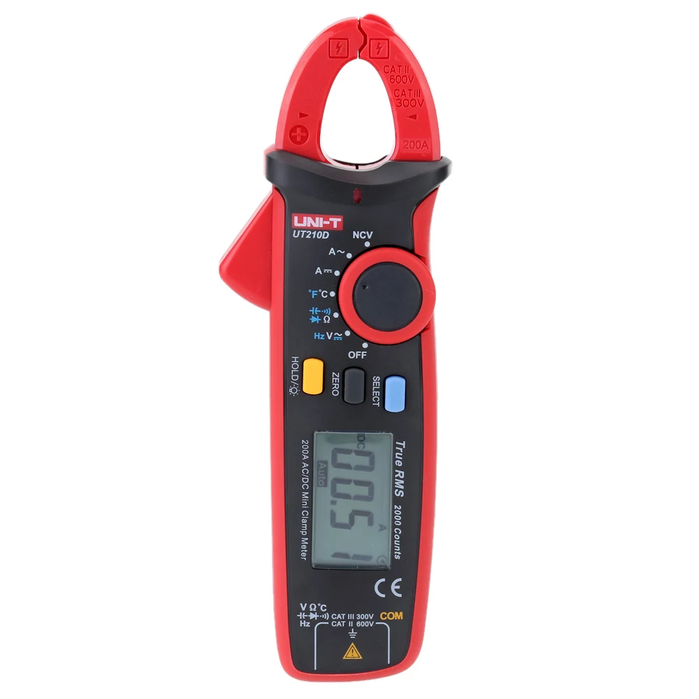 

UT210D Current Pliers Amperometric Clamp Meter AC/DC Current Voltage Resistance Capacitance Temperature Tester Multimeter