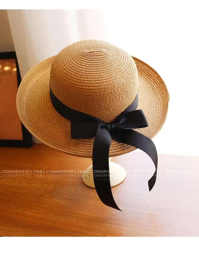 Летняя соломенная шляпа для женщин с большими широкими полями, пляжная шляпа от солнца, складная Солнцезащитная шляпа с защитой от ультрафиолета, Панама, bone chapeu feminino