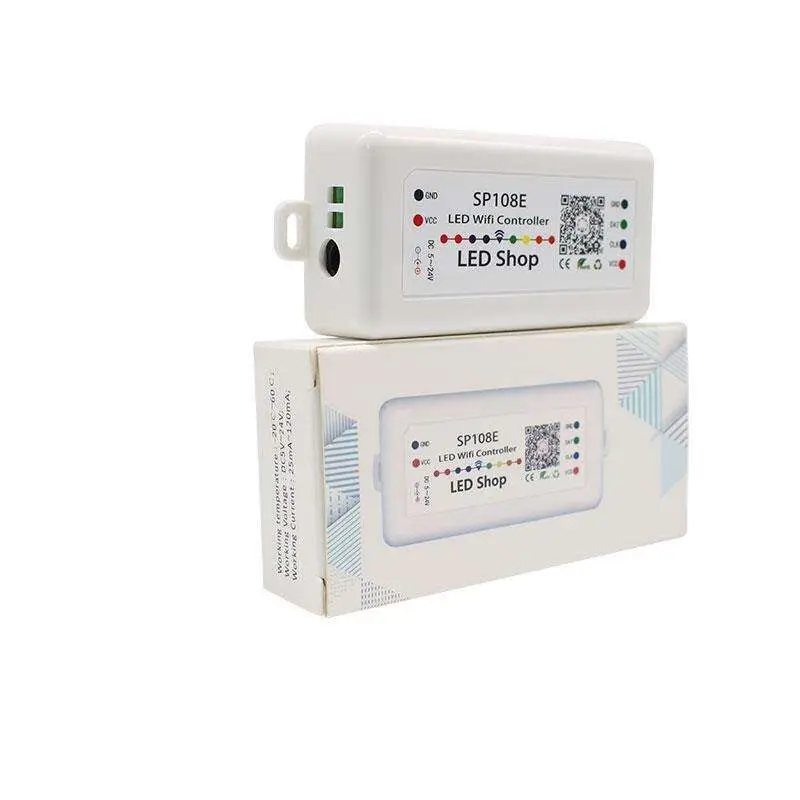 

SP108E WS2812B WS2811 WS2801 LED WiFi Controller, iOS Android App Wireless Remote Control DC5V~24V SP108E for SK6812 SK6812-RGBW