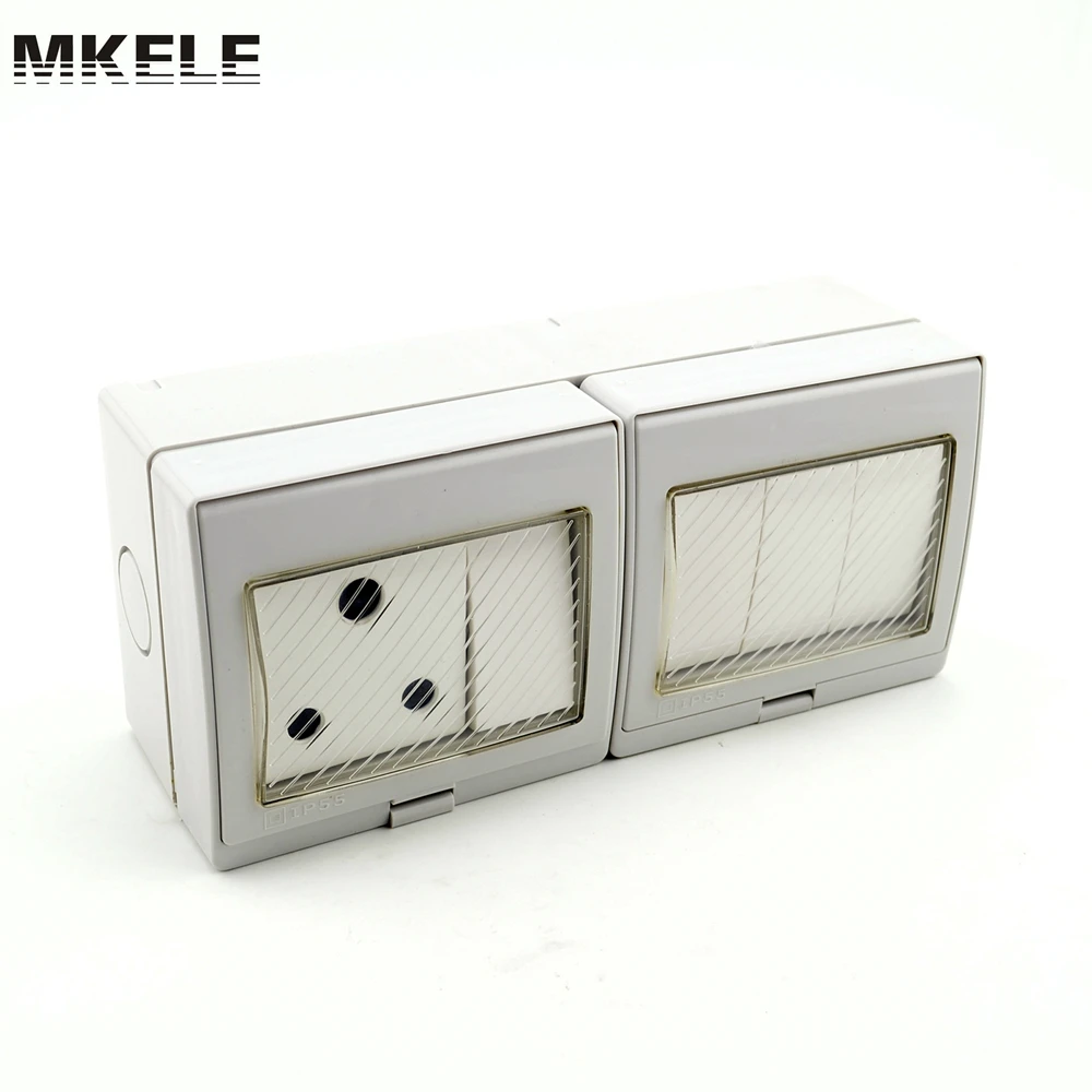 

MK-SBSA4S Top Quality Best Price Wall Mount 4 Gang Light Switch Socket 16A 250V Electrical Waterproof Box With Push Button China