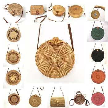 Rattan Bags Handbags For Women 2018 Bali Bohemian Summer Beach Bag Strap Fashion Hot Shoulder Crossbody Round bolsa Straw Bag