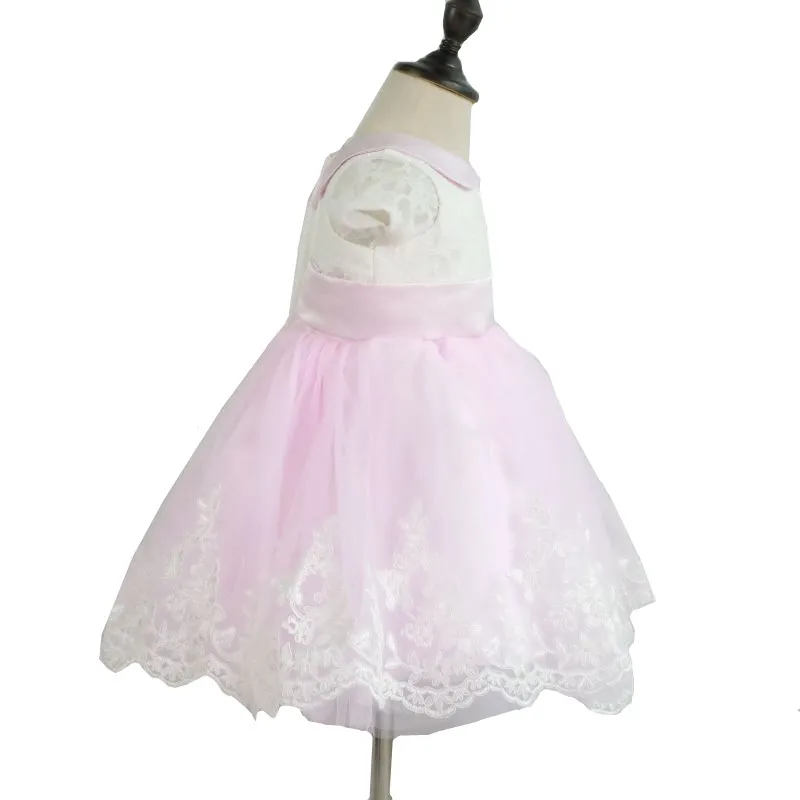 Романтическое Пышное розовое фатиновое платье для девочек, держащих букет невесты на свадьбе; бальное платье с большим бантом; платье для причастия; платье для крещения для маленьких девочек