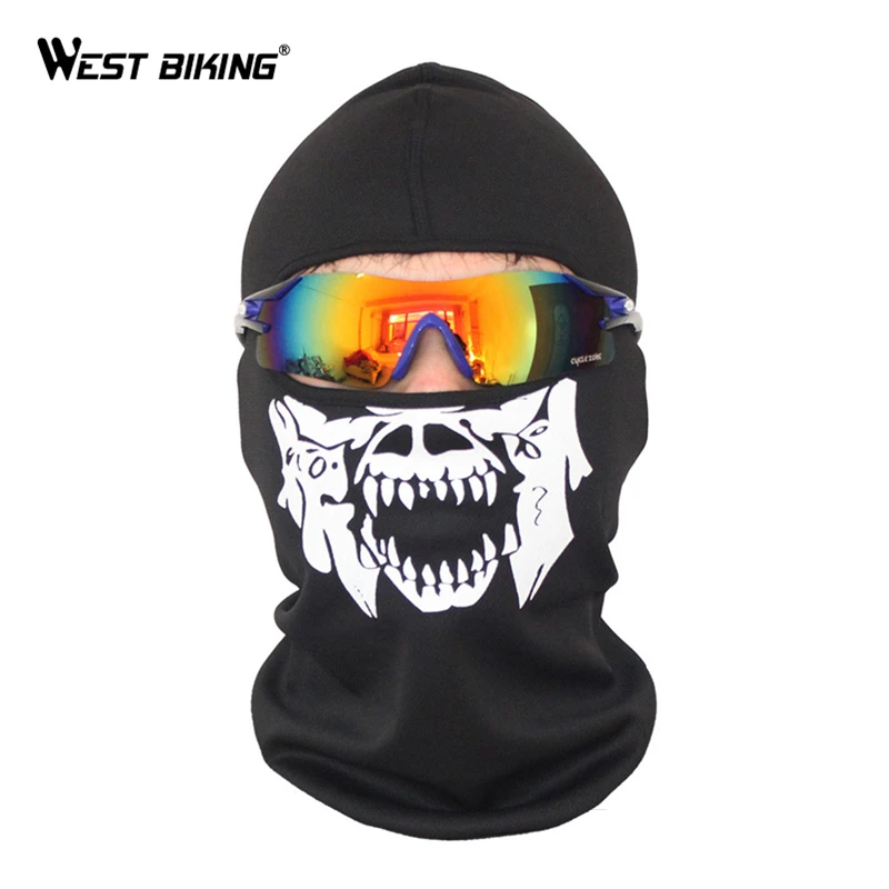 WEST BIKING маска для лица для велоспорта Балаклава с черепом впитывающий головной убор для спорта, велосипеда, езды на велосипеде, головной платок, велосипедная маска для всего лица