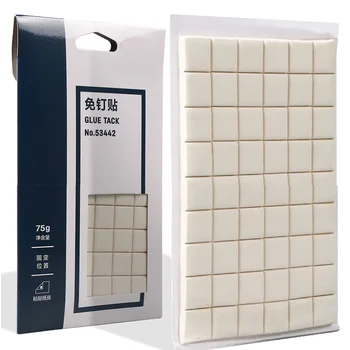 

Hua Jie 2 Pack White Removable Adhesive Putty 35g/pack Non-Toxic Sticky Glue Tack Reusable Picture Poster Mounting Tacky Putty