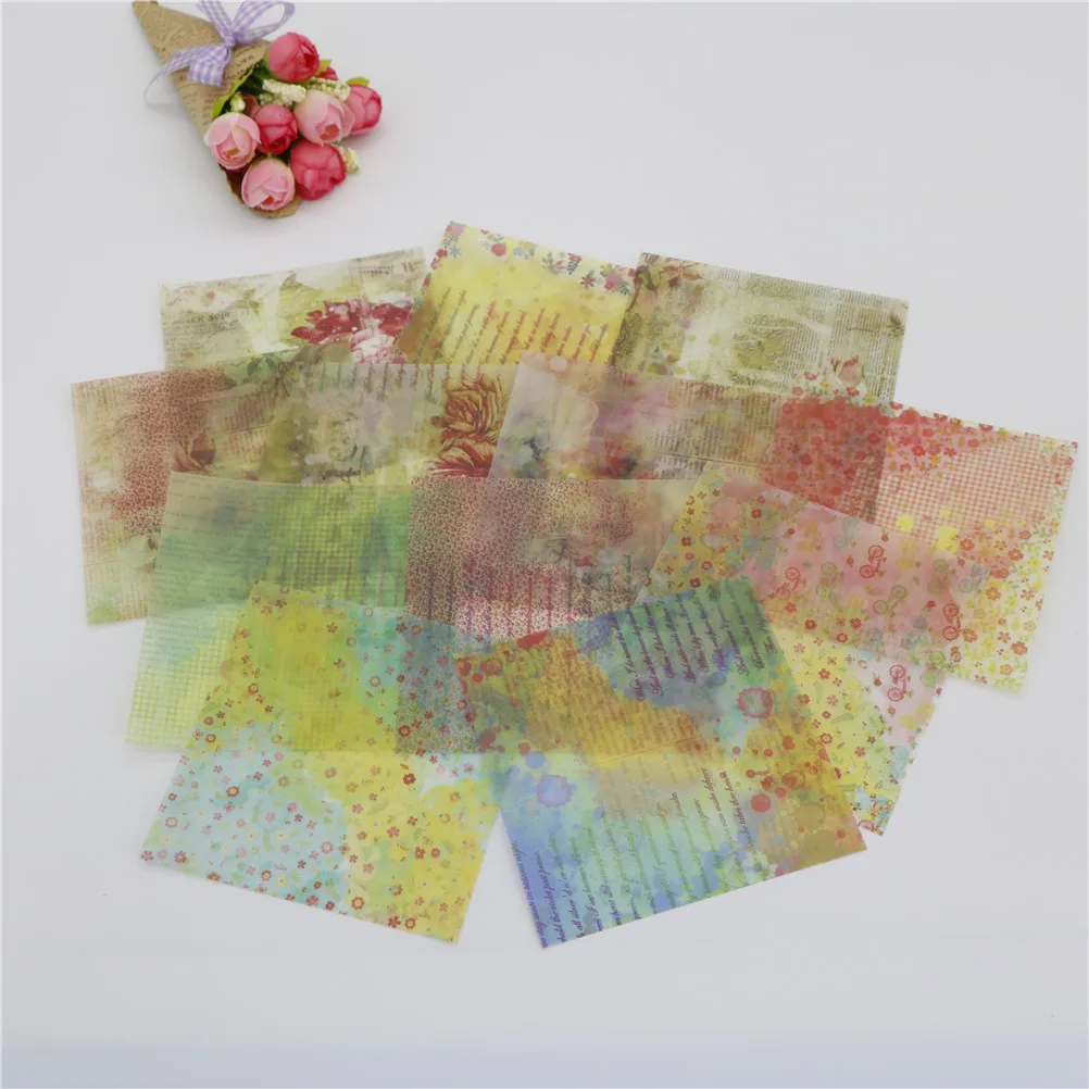 

10*10cm Adhesives Vellum Pattern Paper Background Stickers For Scrapbooking Envelopes Photo Album Card Making