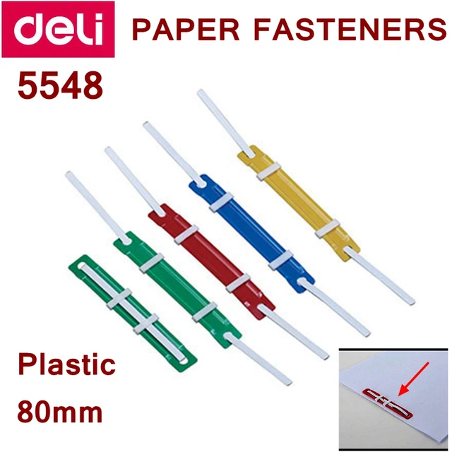 50pcs lot deli 5547 office documents 2 hole paper fasteners 80mm office documents