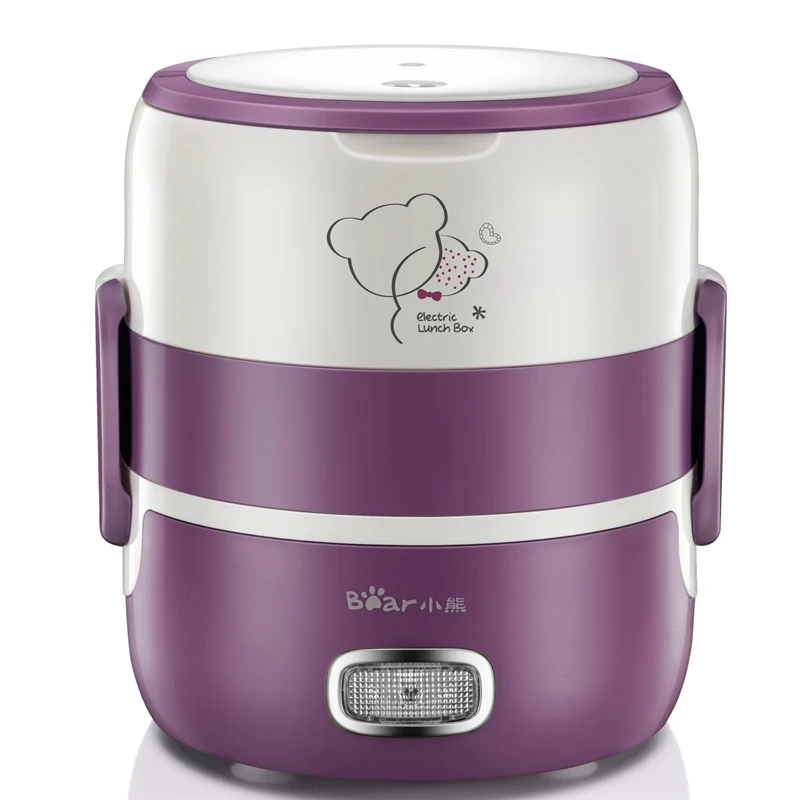 

Portable Electric Lunch Box Vacuum Preservation Rice Cooker Steamed Heated Lunch Box Stainless steel liner 2 Layers Lunch Boxes