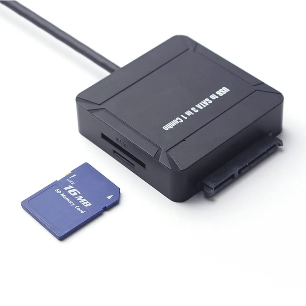 2 Port USB HUB TF Card Reader Multifunction Splitter Combo High Speed USB3.0 to Sata HDD SSD Converter for PC Laptop