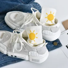 Милые Короткие Носки с рисунком облаков, модные женские носки в стиле хараджуку, хлопковые мягкие дышащие забавные носки в стиле хипстер и Свэг