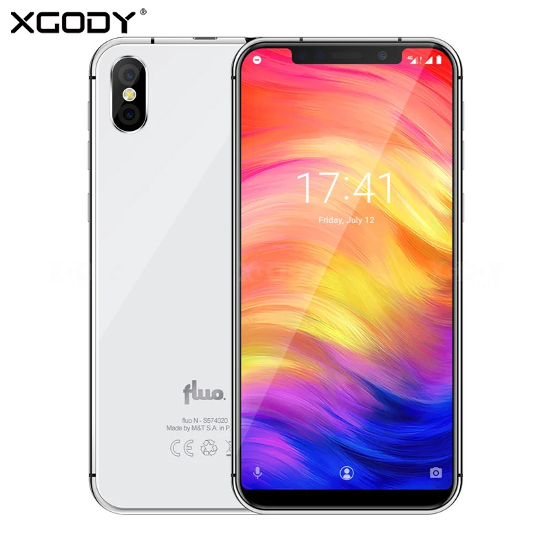 XGODY Fluo N разблокировка 5 7 &quot19:9 Android 8 1 MT6739 четырехъядерный 3 ГБ 32 полный экран 4G LTE
