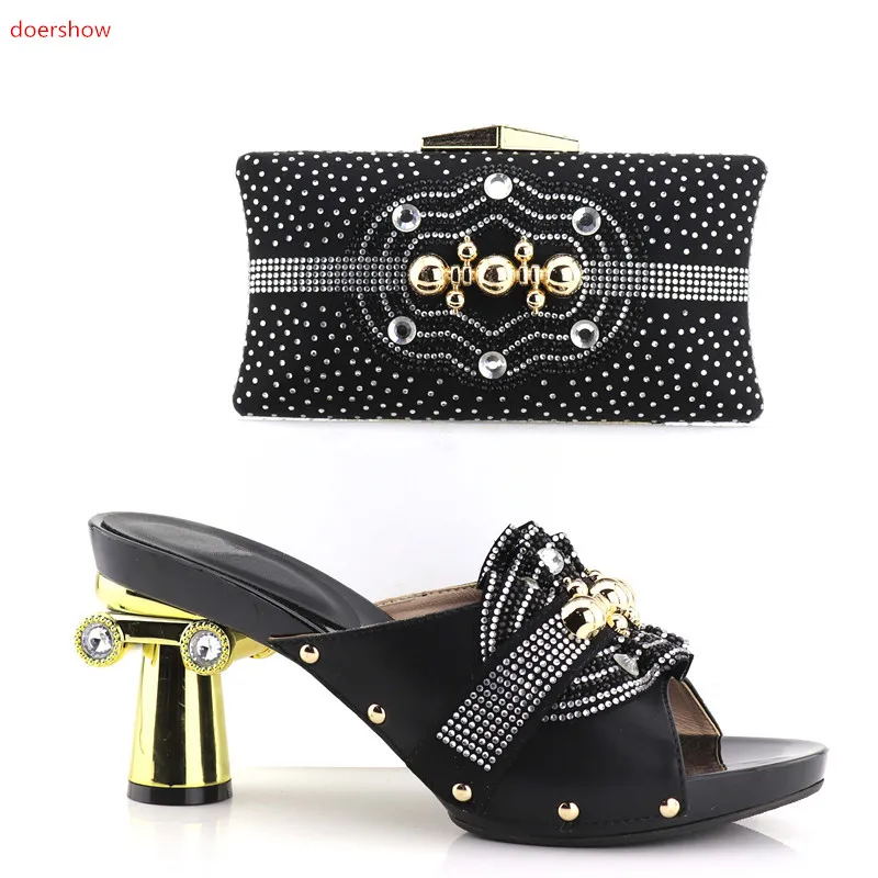 

doershow African Shoe and Bags Matching Set Women To Match for Parties Italian Matching Shoes and Bags for Party XA05-6