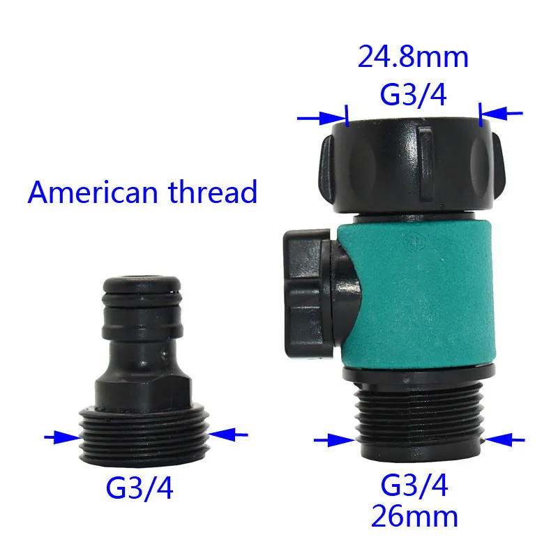 Wxrwxy шланг для мытья автомобиля кран 3/4 мужской водяной пистолет адаптер краны быстрый соединитель оросительный клапан садовый шланг кран адаптер 1 шт