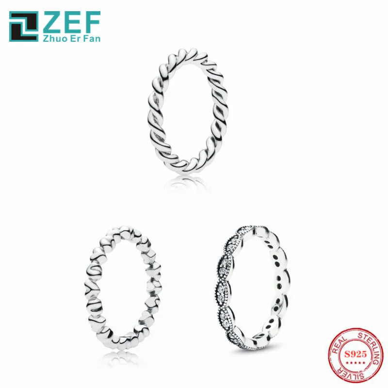 

ZEF pan 925 sterling silver rings for women 2019 fashion girl rings surround classic elegant luxury original ladies jewelry