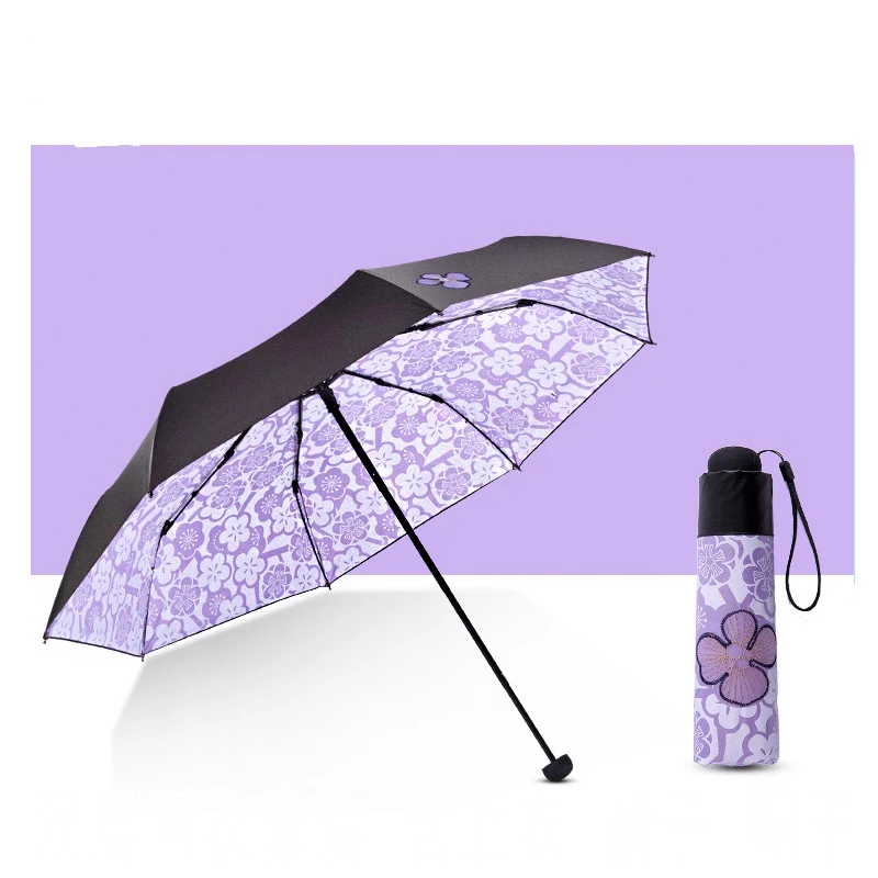 

Yuding Three-folding Umbrella Woman Rain\ Sunscreen Lovely Waterproof Windproof Umbrellas Rain Female\male Parasol Paraguas