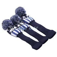 Pom Гольф Клуб Headcovers Шерсть вязать гольф водителя Fairway1#3#5# 460cc звезды и полосы чехол для G25 R15 головных уборов 3 шт./компл