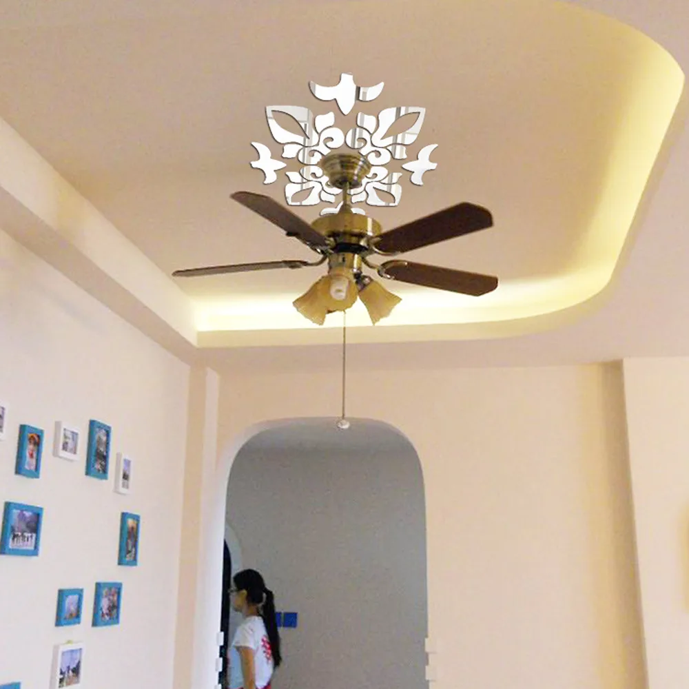 KAKUDER Mirror Stickers Creative Abstract Acrylic 3D ceiling sticker