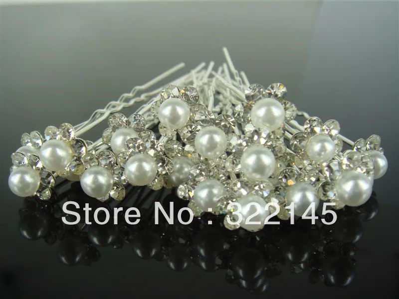 

100PCS WEDDING BRIDAL WHITE PEARL HAIR PINS PROM Hair Accessory Mini Size SP-877
