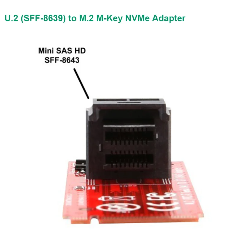 U.2 SFF-8639 для M.2 M ключ NVMe адаптер карты мини САС к M.2 m-ключ NVMe SFF-8639 адаптер с SFF-8639 кабель