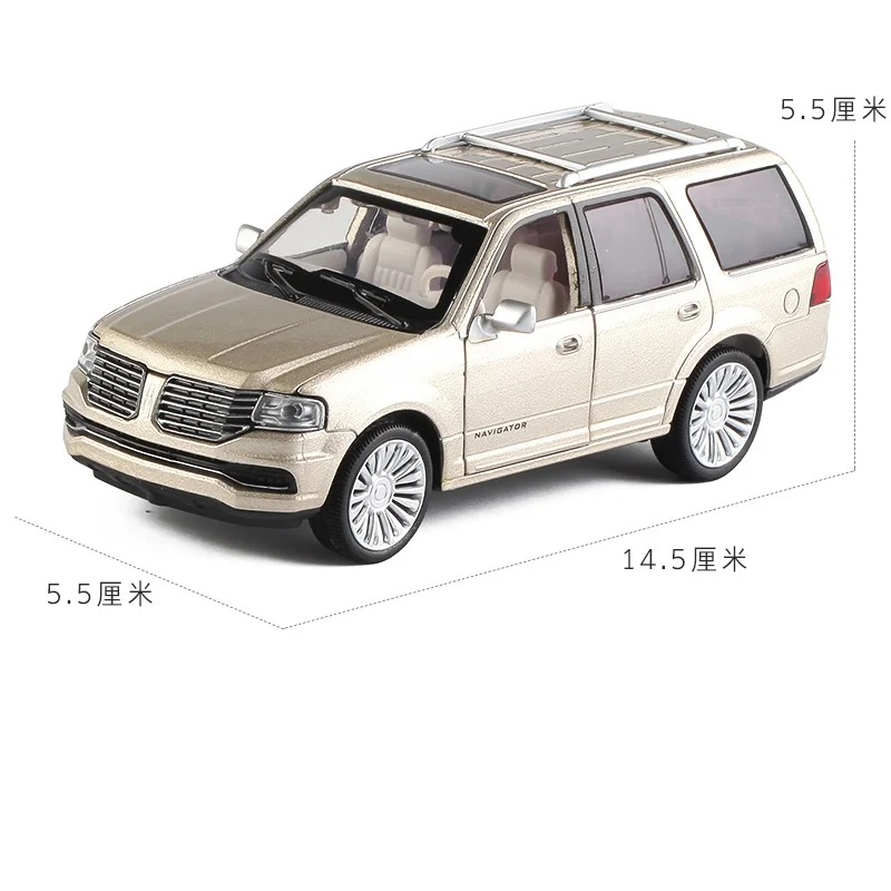 1:32 Lincoln Navigator дети литые игрушки автомобиль модель внедорожника металлический материал звук и свет оттягивающаяся назад Модель игрушечный автомобиль