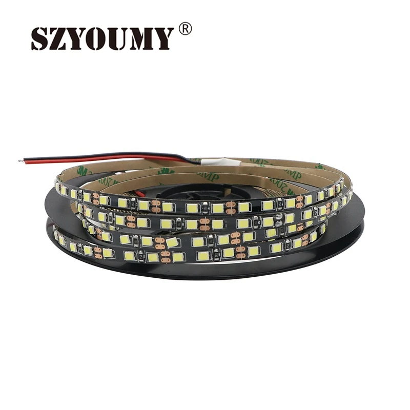 SZYOUMY IP20 узкой стороной 5 мм Светодиодные ленты света 2835 SMD гибкие диод Лента лампы белый/черный PCB 120 светодиодный s/m DC12V Тирас светодиодный