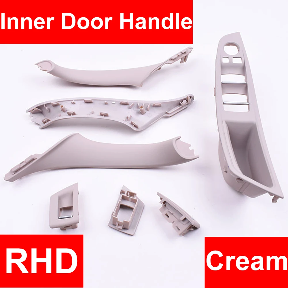 

4/7PCS Right Hand Drive RHD For BMW 5 series F10 F11 520 525 Cream Car Interior Door Handle Inner Panel Pull Trim OE 51417225875