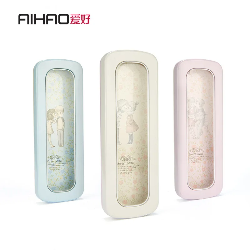 

AIHAO Brand New Arrival Iron Pencil Case Fashion Sweet Secret Stationery Pencil Case School Supply Free Shipping