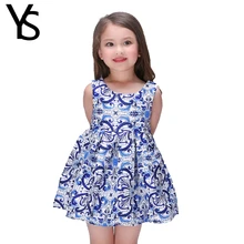 2-11 Years Baby Girls Dress Spring Summer Printed Sleeveless Tank Dress Kids Toddler Little Girls A Line Princes Dress