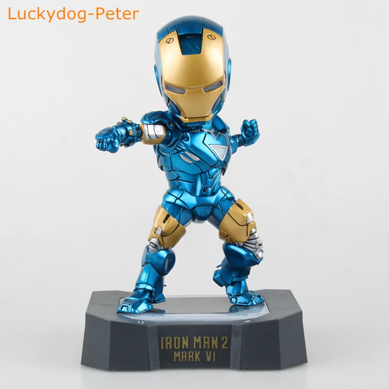 Iron Man 2 Iron Man MK VI Action Figure Blue Egg Attack Iron Man MK6 Doll PVC ACGN figure Brinquedos Anime 16CM