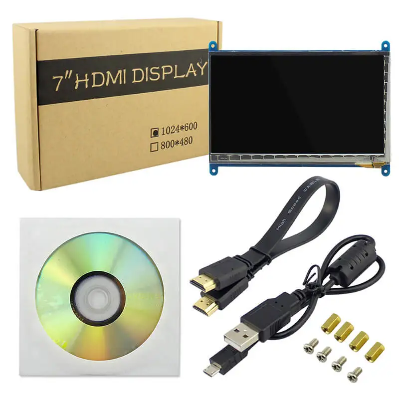 7,0 ''Raspberry Pi3 дисплей емкостный сенсорный экран HDMI HD lcd TFT 1024X600 800x480 монитор для Raspberry Pi 2B B pcduwin8