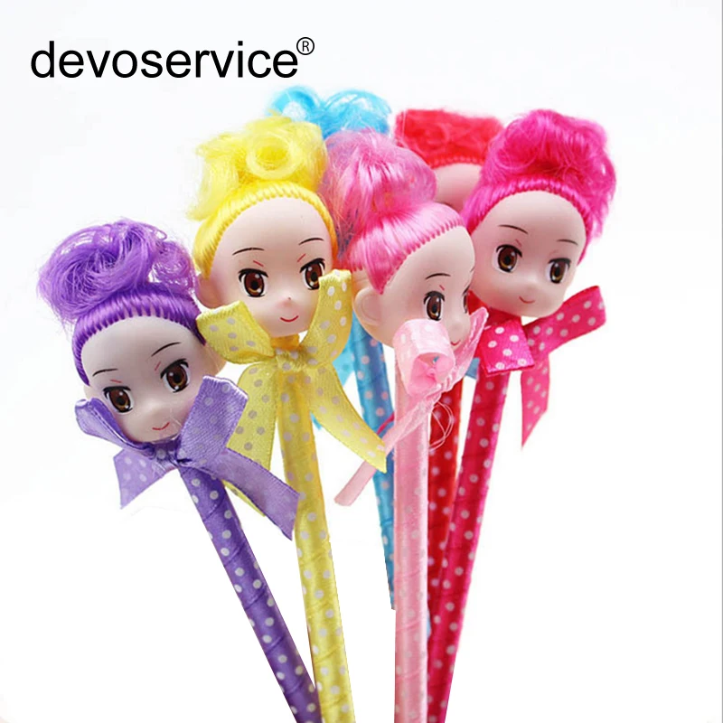 2pcs Cute Baby Head Ballpointpen 0.5MM Pens Novelty Ball Pen Creative