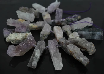 

Approx22PCS Strand Raw Ame thyst Druzy Geode Slice point Pendant Beads,Purple Crystal Quartz Drusy Slab Pendant Jewelry Making