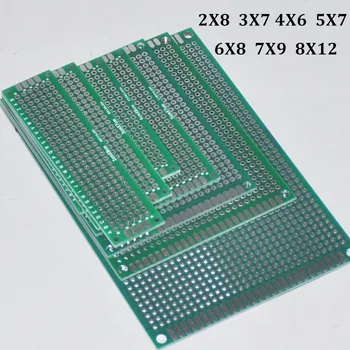 

7pcs PCB Prototype Board 2.54mm 1.6mm Circuit Tinned Universal Stripboard Veroboard Double Side 2X8 3X7 4X6 5X7 6X8 7X9 8X12CM