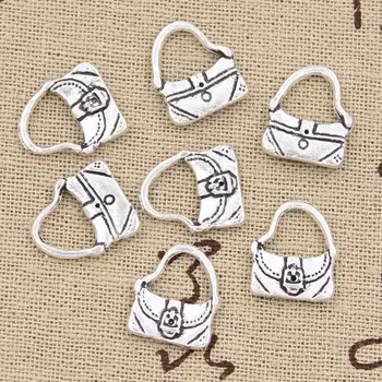 

30pcs Charms Handbag Purse 15x12mm Antique Silver Color Plated Pendants Making DIY Handmade Tibetan Silver Color Jewelry