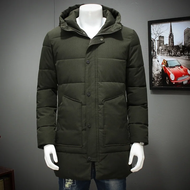 Russia 30 Degree Temperature Parka Men Cotton Padded Long Thick Warm