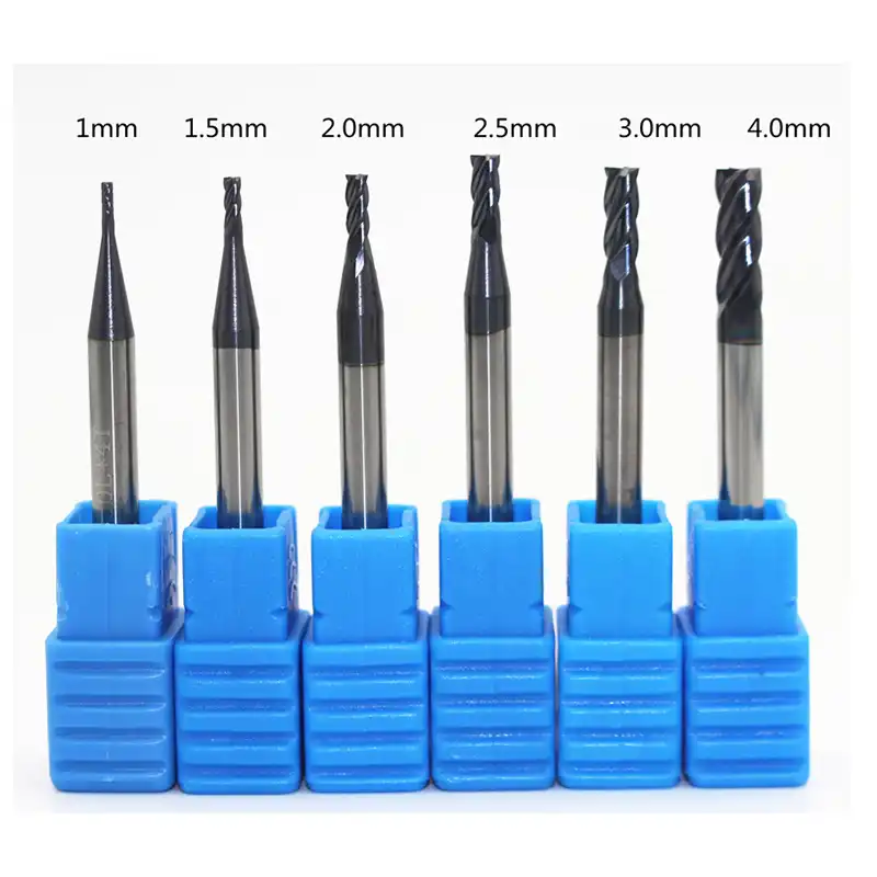 10pcs Titanium Coated Carbide 1mm 1.5mm 2mm 2.5mm 3mm End Mill Engraving Bit Set
