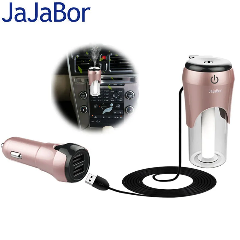 

JaJaBor Car Air Humidifier Ultrasonic Humidifier Electric Aroma Diffuser Moisturizing Mist Maker Dual USB Charger For Car Home