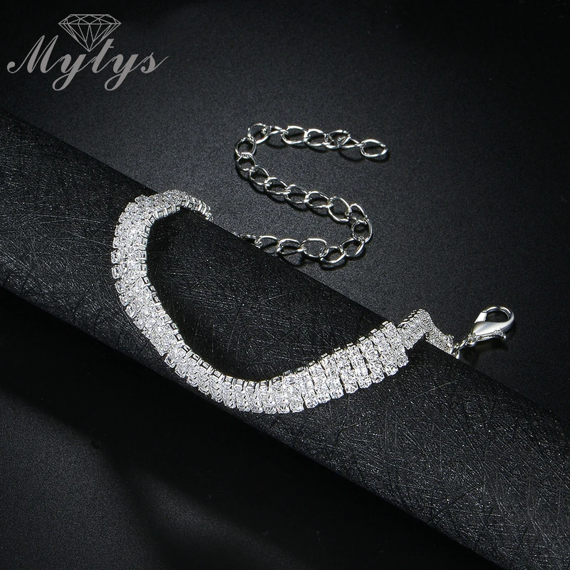 Mytys современный белый золотой цвет кристалл Blink браслет оптом цена ювелирные изделия подарок для женщин B1067