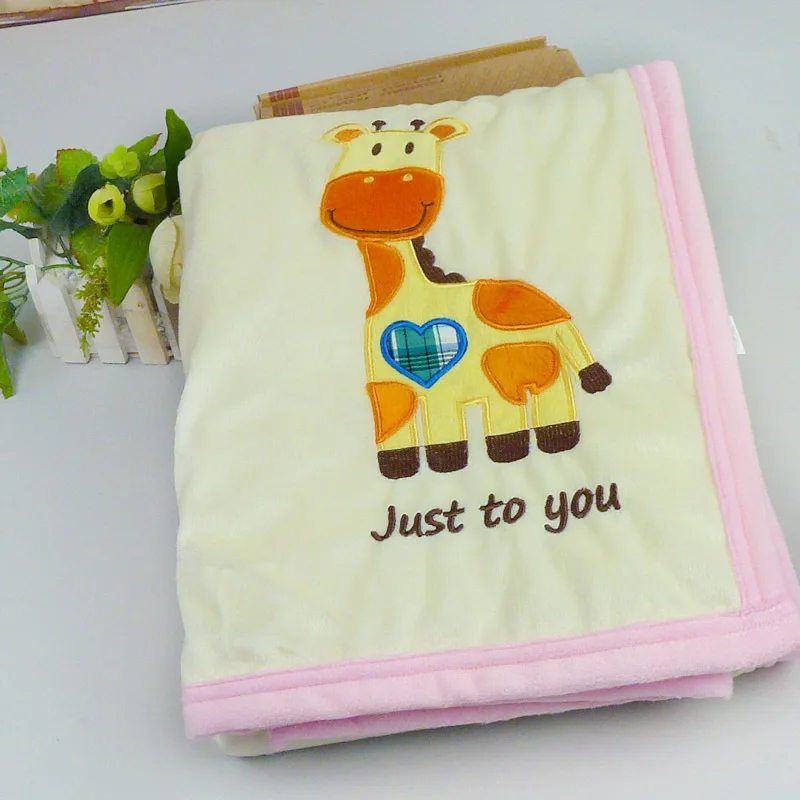 Двухслойное одеяло для новорожденного Детская кроватка для мальчика и девочки очень мягкий флис одеяло для ребенка подарок 76*102 см 450 г