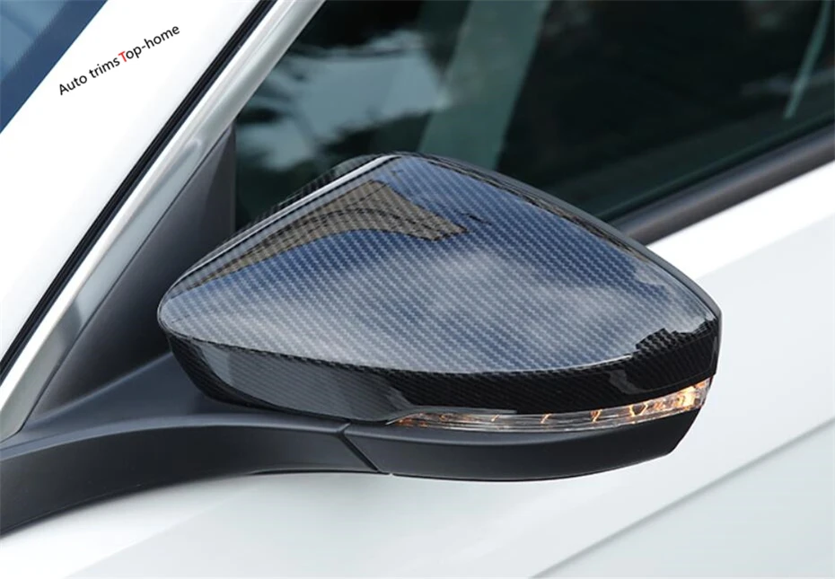 

Yimaautotrims Fit For VW Volkswagen T-Roc 2018 2019 2020 Chrome / Carbon Fiber Look Car Rearview Mirror Shell Cover Trim