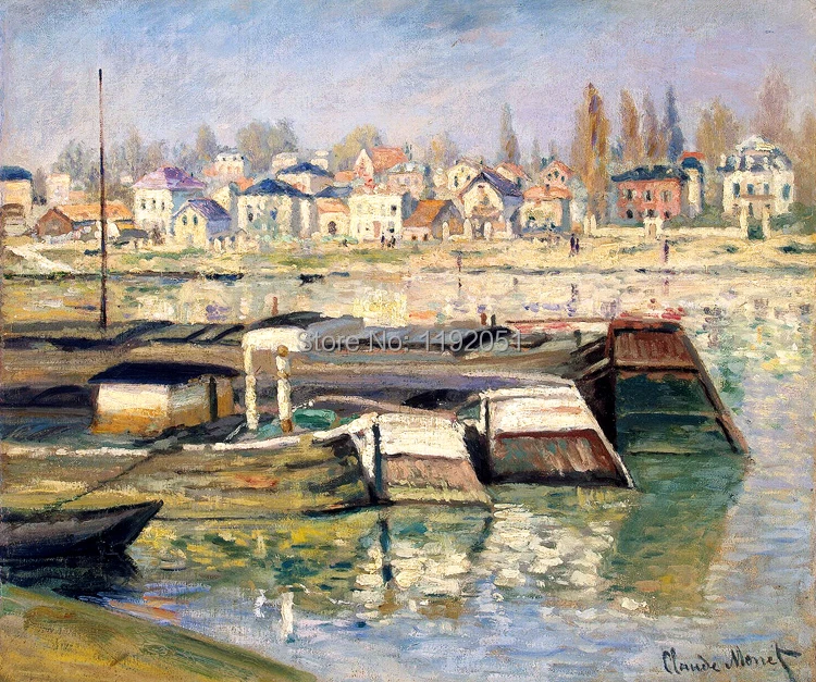 

Claude Monet the Seine at Asnieres c.1873 scenery painting Canvas art Wall Decorative Art home decor