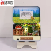 IiE создание игрушки на день рождения подарки миниатюрные кукольные домики Модель Строительство мебель комплект деревянный развивающий кукольный домик секретный сад