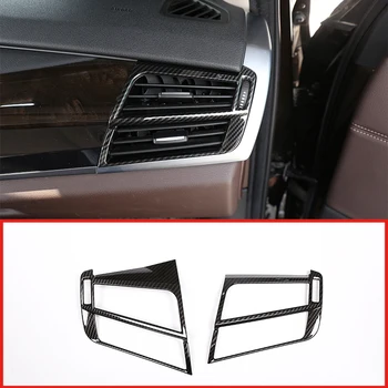 

2Pcs Carbon Fiber ABS Car Air Conditioner Ventilation Vent Frame Trim For BMW X5 F15 X6 F16 2014-2015 Car Accessories For LHD