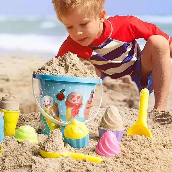 Детские пляжные игрушки для песка маленькая форма для выпечки ложка лед пудинг со сливками пляж играть песок и снег играть