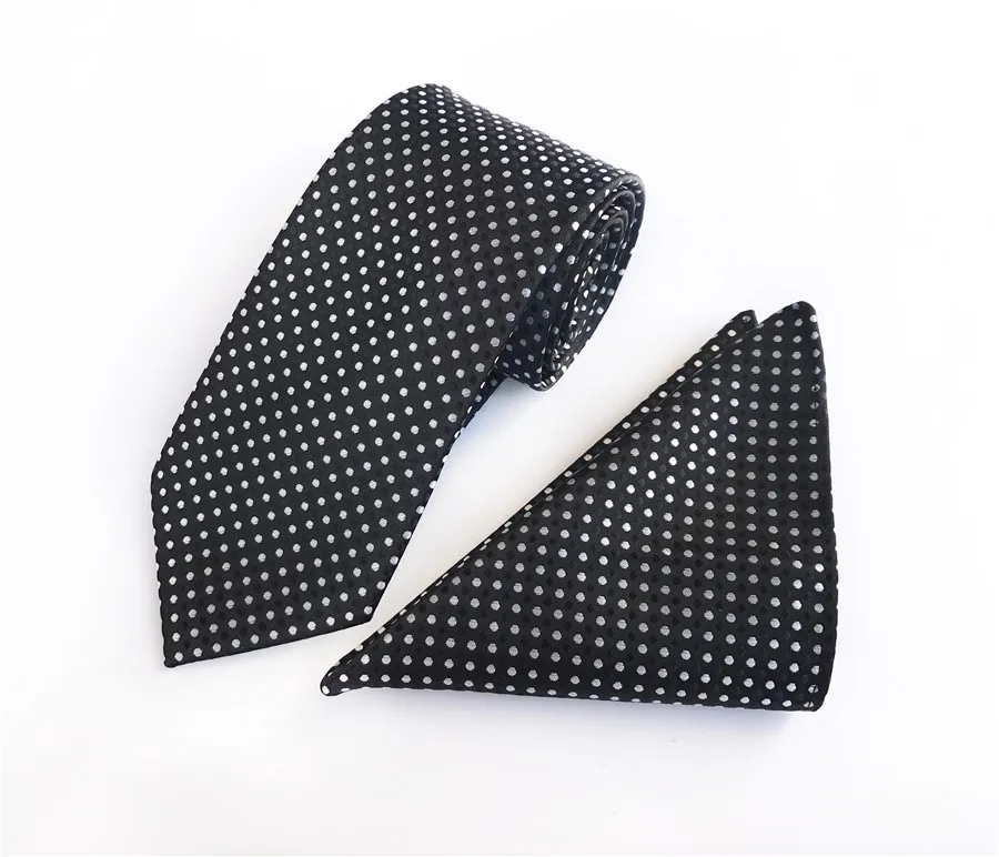 8 см Для мужчин формальные галстук Pocket Square Set бордовый с большой белый горошек