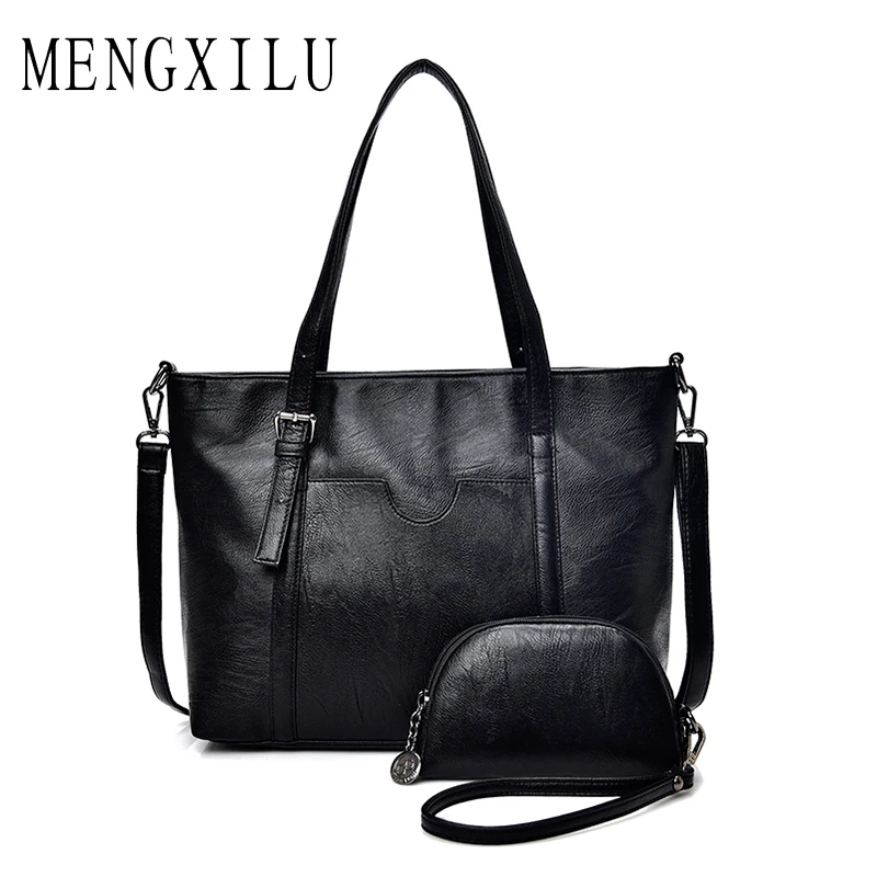 

MENGXILU Women Purses And Handbags Set 2018 Famous Brands Designer High Quality Pu Leather Women Bag Set Big Shoulder Bags Bolso